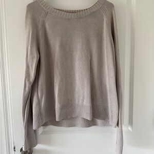 GAP Lightweight Scoop Neck Sweater in Taupe